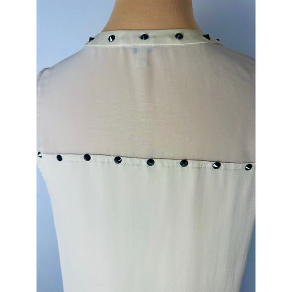 Haute Hippie Size Small Liberty Studded Silk Tank Cream Luxury $248 MSRP - Picture 6 of 11